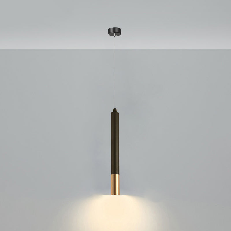 Simplicity Tube LED Hanging Lamp Metal Bedside Suspension Pendant Light in Black Black Geometric Clearhalo 'Ceiling Lights' 'Modern Pendants' 'Modern' 'Pendant Lights' 'Pendants' Lighting' 2462364