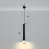 Simplicity Tube LED Hanging Lamp Metal Bedside Suspension Pendant Light in Black Clearhalo 'Ceiling Lights' 'Modern Pendants' 'Modern' 'Pendant Lights' 'Pendants' Lighting' 2462368