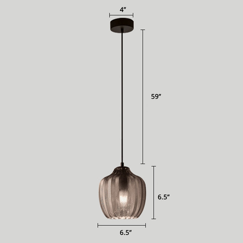 Wavy Glass Shaded Hanging Lamp Nordic Style Single Pendant Ceiling Light for Dining Room Clearhalo 'Ceiling Lights' 'Chandeliers' 'Glass shade' 'Glass' 'Modern Pendants' 'Modern' 'Pendant Lights' 'Pendants' Lighting' 2462447