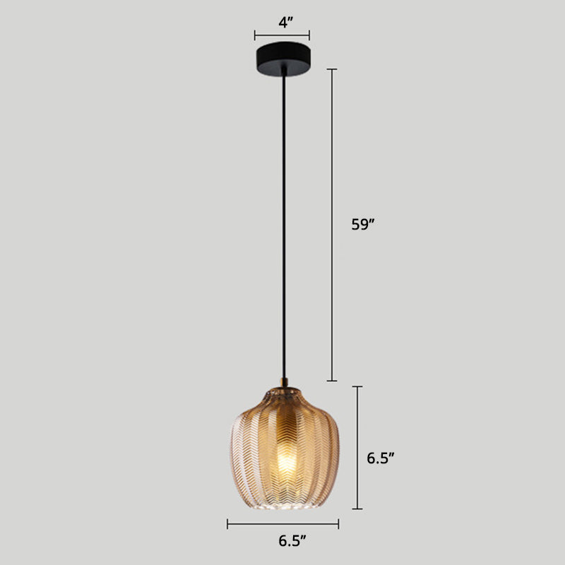Wavy Glass Shaded Hanging Lamp Nordic Style Single Pendant Ceiling Light for Dining Room Clearhalo 'Ceiling Lights' 'Chandeliers' 'Glass shade' 'Glass' 'Modern Pendants' 'Modern' 'Pendant Lights' 'Pendants' Lighting' 2462451
