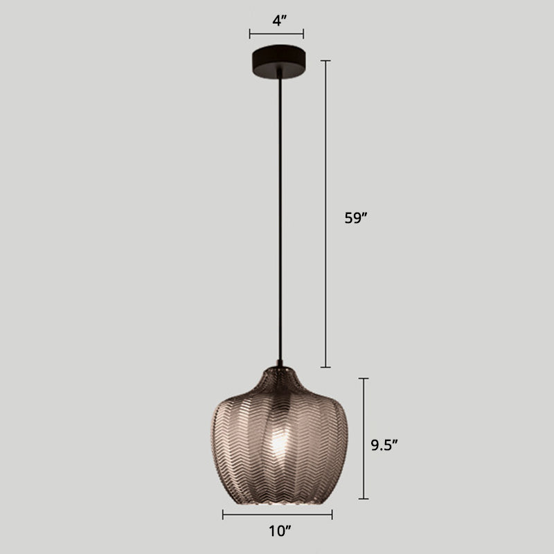 Wavy Glass Shaded Hanging Lamp Nordic Style Single Pendant Ceiling Light for Dining Room Clearhalo 'Ceiling Lights' 'Chandeliers' 'Glass shade' 'Glass' 'Modern Pendants' 'Modern' 'Pendant Lights' 'Pendants' Lighting' 2462453