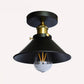 Flared Metal Flush Mount Lamp Farmhouse 1 Head Corridor Semi Flush Mount Ceiling Light in Black Clearhalo 'Ceiling Lights' 'Close To Ceiling Lights' 'Close to ceiling' 'Semi-flushmount' Lighting' 2462518