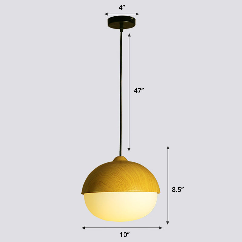 Beige Nut Pendant Light Simple Style 1 Head Wooden Ceiling Hang Lamp for Restaurant Clearhalo 'Ceiling Lights' 'Modern Pendants' 'Modern' 'Pendant Lights' 'Pendants' Lighting' 2462565