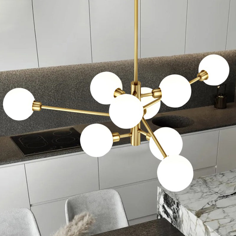 Postmodern Sputnik Chandelier Light Fixture Glass Living Room Hanging Ceiling Light Clearhalo 'Ceiling Lights' 'Chandeliers' 'Glass shade' 'Glass' 'Modern Chandeliers' 'Modern' Lighting' 2462577