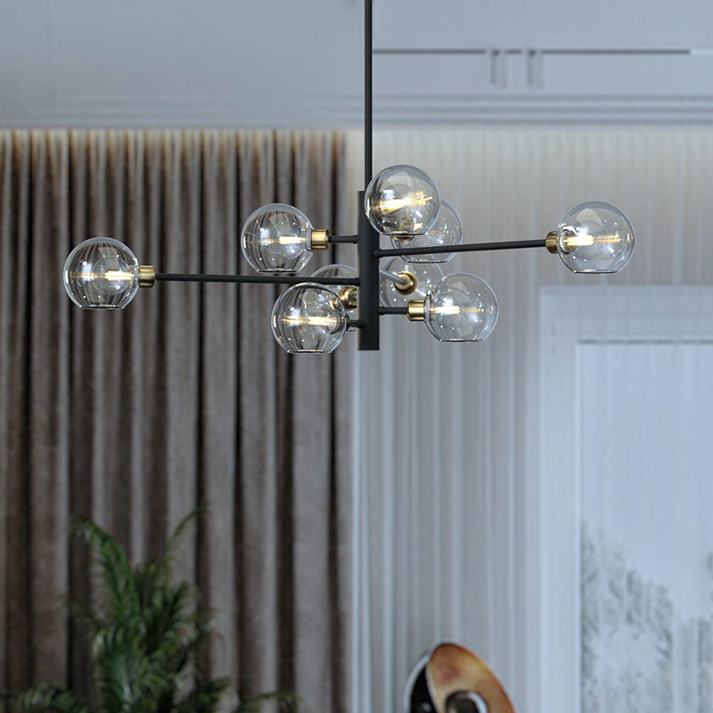 Postmodern Sputnik Chandelier Light Fixture Glass Living Room Hanging Ceiling Light Clearhalo 'Ceiling Lights' 'Chandeliers' 'Glass shade' 'Glass' 'Modern Chandeliers' 'Modern' Lighting' 2462582
