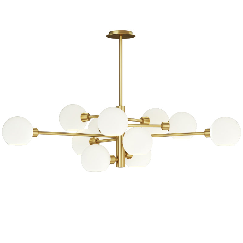 Postmodern Sputnik Chandelier Light Fixture Glass Living Room Hanging Ceiling Light Clearhalo 'Ceiling Lights' 'Chandeliers' 'Glass shade' 'Glass' 'Modern Chandeliers' 'Modern' Lighting' 2462585