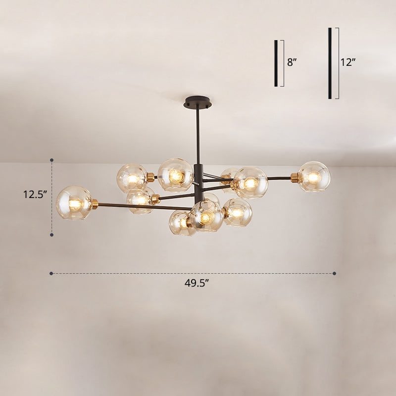 Postmodern Sputnik Chandelier Light Fixture Glass Living Room Hanging Ceiling Light Clearhalo 'Ceiling Lights' 'Chandeliers' 'Glass shade' 'Glass' 'Modern Chandeliers' 'Modern' Lighting' 2462587