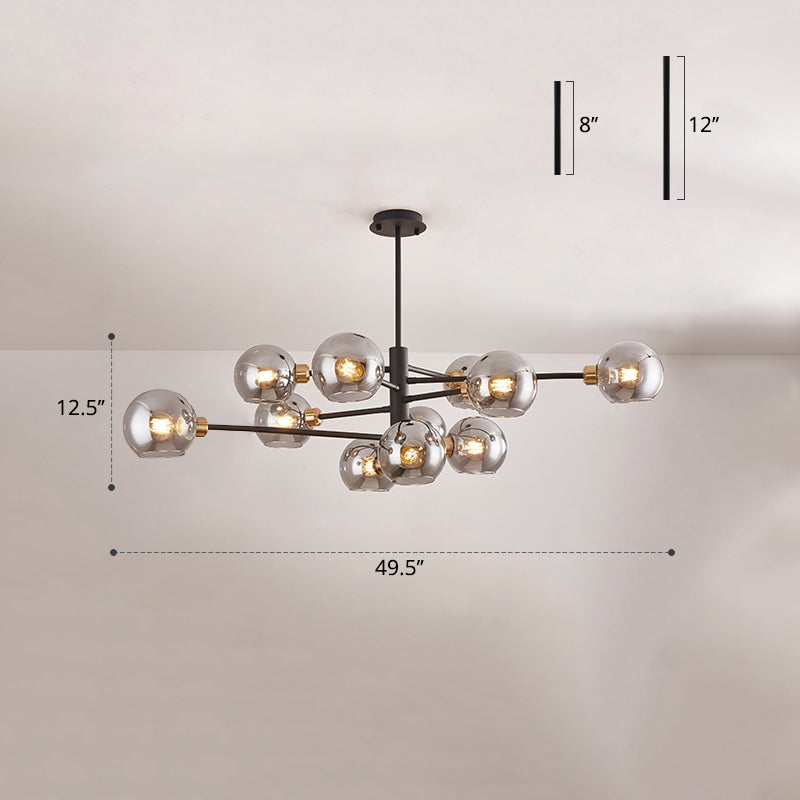 Postmodern Sputnik Chandelier Light Fixture Glass Living Room Hanging Ceiling Light Clearhalo 'Ceiling Lights' 'Chandeliers' 'Glass shade' 'Glass' 'Modern Chandeliers' 'Modern' Lighting' 2462596