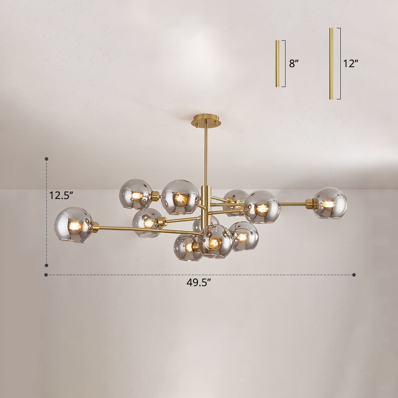 Postmodern Sputnik Chandelier Light Fixture Glass Living Room Hanging Ceiling Light Clearhalo 'Ceiling Lights' 'Chandeliers' 'Glass shade' 'Glass' 'Modern Chandeliers' 'Modern' Lighting' 2462597