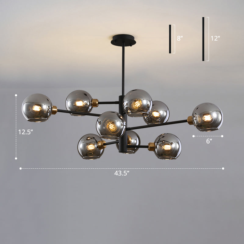 Postmodern Sputnik Chandelier Light Fixture Glass Living Room Hanging Ceiling Light Clearhalo 'Ceiling Lights' 'Chandeliers' 'Glass shade' 'Glass' 'Modern Chandeliers' 'Modern' Lighting' 2462603