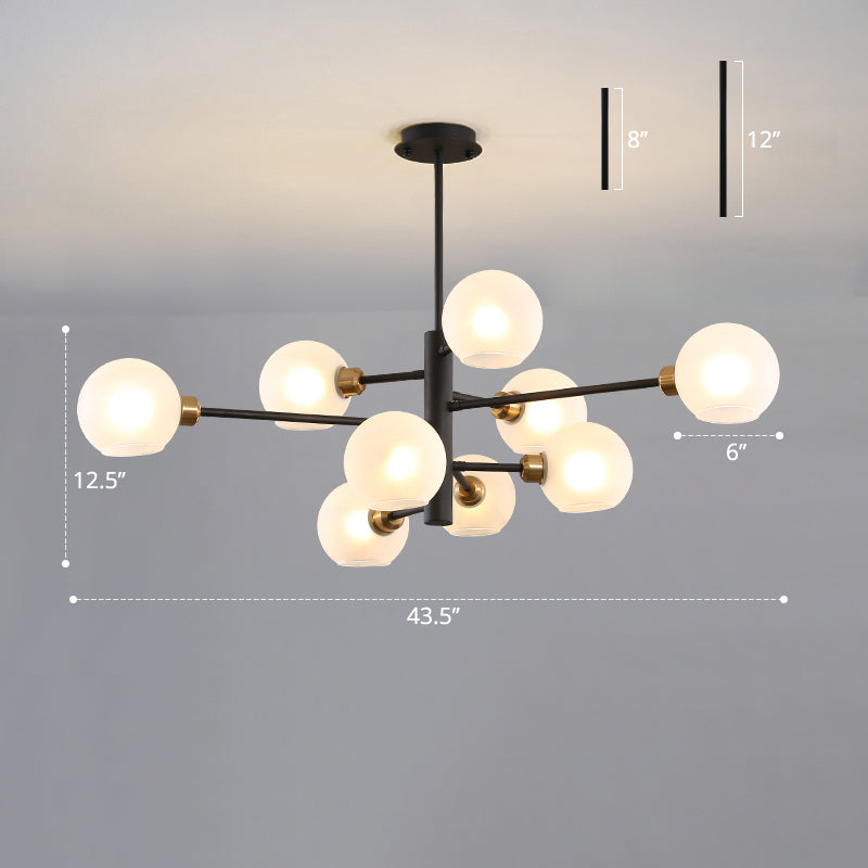 Postmodern Sputnik Chandelier Light Fixture Glass Living Room Hanging Ceiling Light Clearhalo 'Ceiling Lights' 'Chandeliers' 'Glass shade' 'Glass' 'Modern Chandeliers' 'Modern' Lighting' 2462608