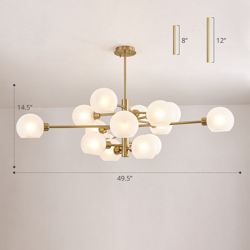 Postmodern Sputnik Chandelier Light Fixture Glass Living Room Hanging Ceiling Light Clearhalo 'Ceiling Lights' 'Chandeliers' 'Glass shade' 'Glass' 'Modern Chandeliers' 'Modern' Lighting' 2462627