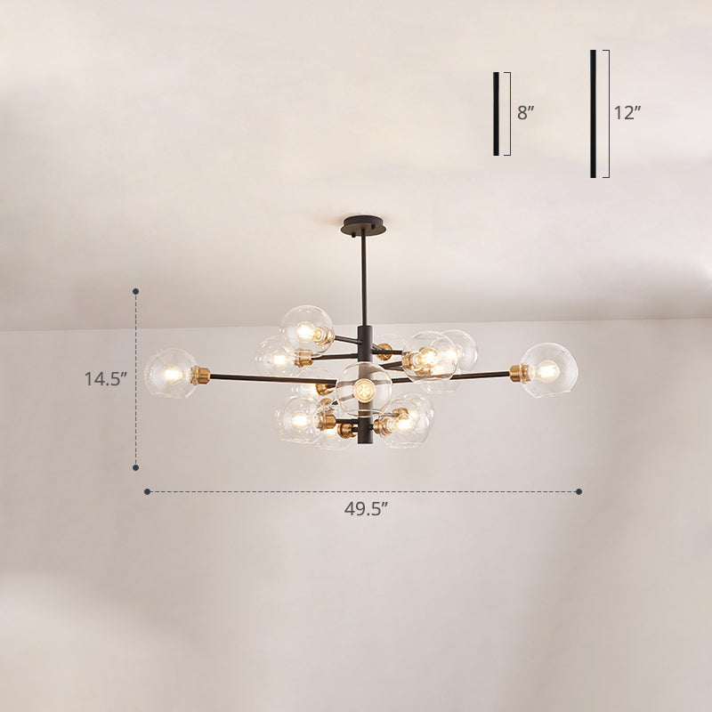 Postmodern Sputnik Chandelier Light Fixture Glass Living Room Hanging Ceiling Light Clearhalo 'Ceiling Lights' 'Chandeliers' 'Glass shade' 'Glass' 'Modern Chandeliers' 'Modern' Lighting' 2462628
