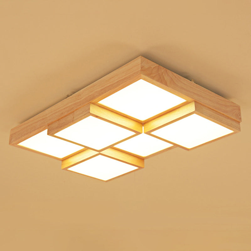 Check Flush Mount Ceiling Fixture Minimalist Wooden LED Flush Mount Light for Living Room Clearhalo 'Ceiling Lights' 'Close To Ceiling Lights' 'Close to ceiling' 'Flush mount' Lighting' 2462646