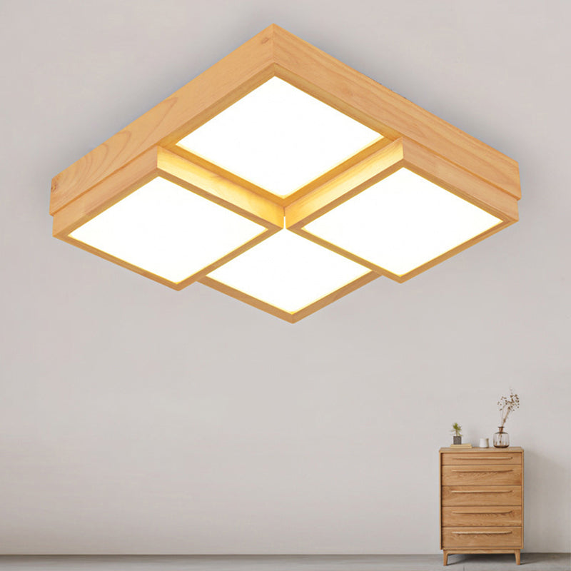 Check Flush Mount Ceiling Fixture Minimalist Wooden LED Flush Mount Light for Living Room Clearhalo 'Ceiling Lights' 'Close To Ceiling Lights' 'Close to ceiling' 'Flush mount' Lighting' 2462647