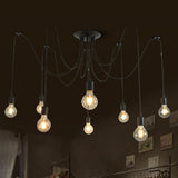 8 Bulbs Spider Ceiling Lamp Industrial Black Metal Swag Pendant Lighting for Restaurant Clearhalo 'Art Deco Pendants' 'Black' 'Cast Iron' 'Ceiling Lights' 'Ceramic' 'Crystal' 'Industrial Pendants' 'Industrial' 'Metal' 'Middle Century Pendants' 'Pendant Lights' 'Pendants' 'Rustic Pendants' 'Tiffany' Lighting' 2462681