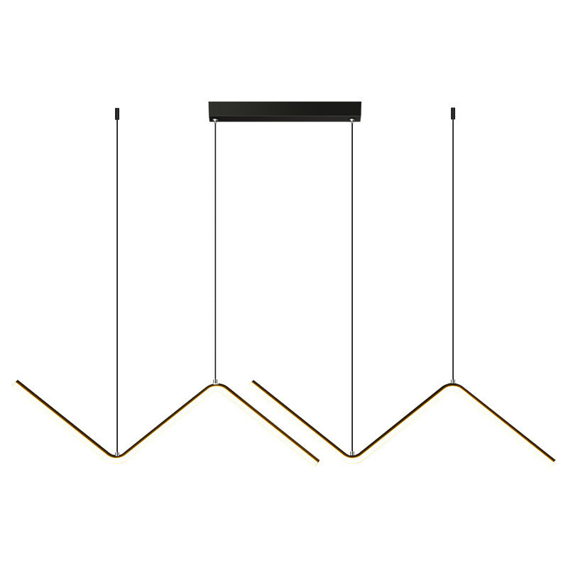 Minimalist Z Shaped Hanging Pendant Light Aluminum Restaurant LED Suspension Light Fixture Clearhalo 'Ceiling Lights' 'Modern Pendants' 'Modern' 'Pendant Lights' 'Pendants' Lighting' 2462775