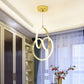 Interlocking Metal Chandelier Lamp Art Deco Gold Finish LED Suspension Lamp for Restaurant Clearhalo 'Ceiling Lights' 'Chandeliers' Lighting' 2462795