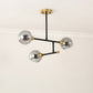 Open Kitchen Pendant Lighting Minimalist Ceiling Chandelier with Dome Glass Shade 3 Black Smoke Grey Clearhalo 'Ceiling Lights' 'Chandeliers' 'Glass shade' 'Glass' 'Modern Chandeliers' 'Modern' 'Pendant Lights' Lighting' 2462916
