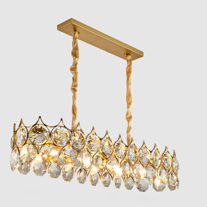 Beveled Cut Crystal Bead Hanging Lamp Postmodern Style Chandelier Pendant Light for Living Room Clearhalo 'Ceiling Lights' 'Chandeliers' Lighting' options 2462942