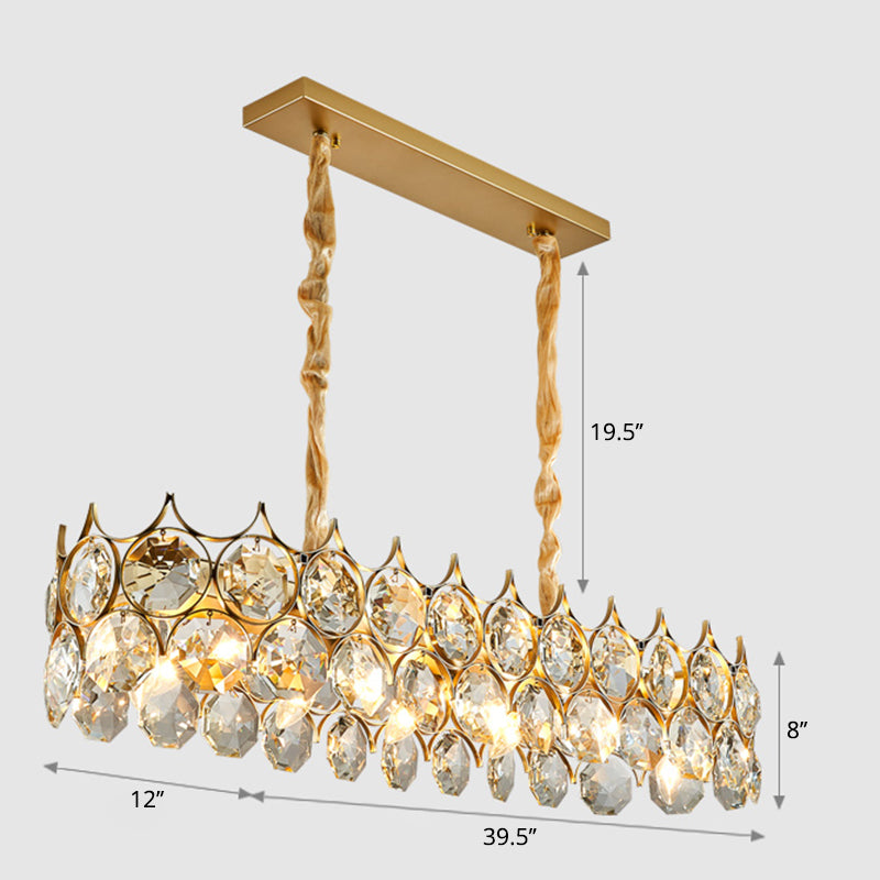Beveled Cut Crystal Bead Hanging Lamp Postmodern Style Chandelier Pendant Light for Living Room Clearhalo 'Ceiling Lights' 'Chandeliers' Lighting' options 2462952