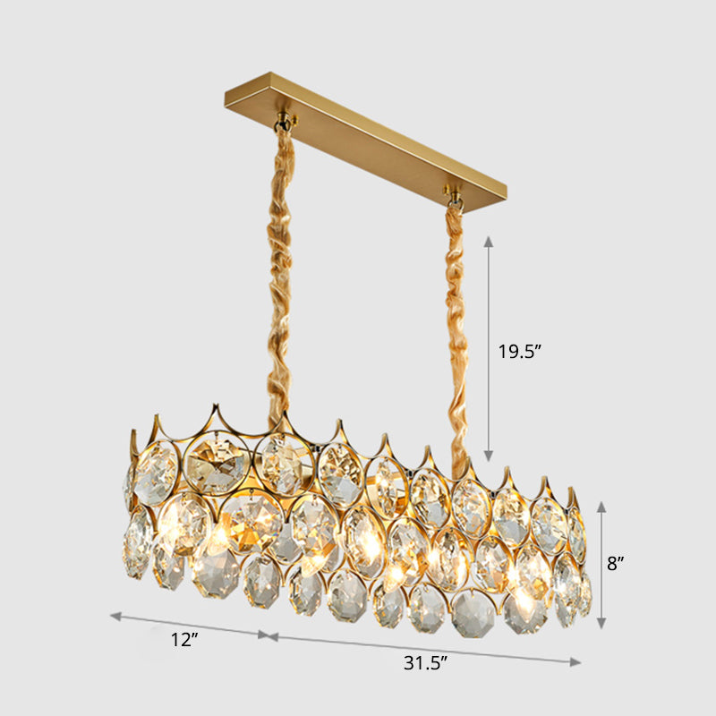 Beveled Cut Crystal Bead Hanging Lamp Postmodern Style Chandelier Pendant Light for Living Room Clearhalo 'Ceiling Lights' 'Chandeliers' Lighting' options 2462954