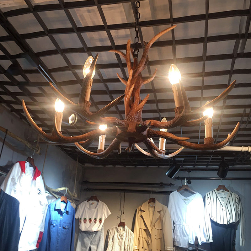 Antler Shaped Living Room Chandelier Countryside Resin Suspended Lighting Fixture Clearhalo 'Ceiling Lights' 'Chandeliers' Lighting' 2463042