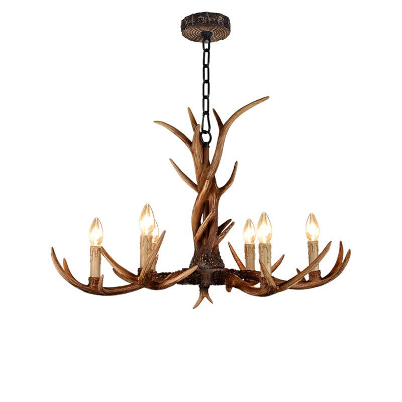 Antler Shaped Living Room Chandelier Countryside Resin Suspended Lighting Fixture Clearhalo 'Ceiling Lights' 'Chandeliers' Lighting' 2463045