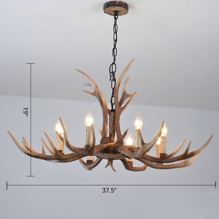 Antler Shaped Living Room Chandelier Countryside Resin Suspended Lighting Fixture Clearhalo 'Ceiling Lights' 'Chandeliers' Lighting' 2463050