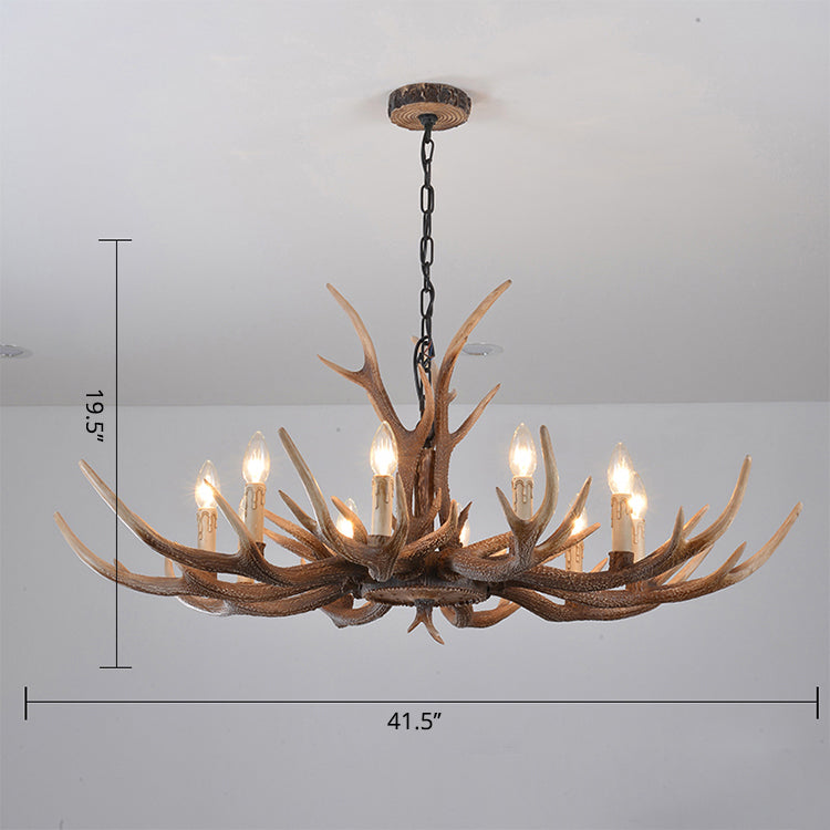 Antler Shaped Living Room Chandelier Countryside Resin Suspended Lighting Fixture Clearhalo 'Ceiling Lights' 'Chandeliers' Lighting' 2463052