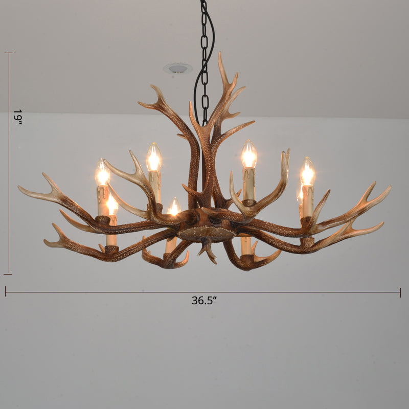 Antler Shaped Living Room Chandelier Countryside Resin Suspended Lighting Fixture Clearhalo 'Ceiling Lights' 'Chandeliers' Lighting' 2463056