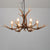 Antler Shaped Living Room Chandelier Countryside Resin Suspended Lighting Fixture 6 Coffee Clearhalo 'Ceiling Lights' 'Chandeliers' Lighting' 2463057