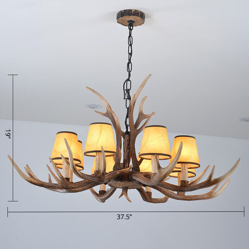 Antler Shaped Living Room Chandelier Countryside Resin Suspended Lighting Fixture Clearhalo 'Ceiling Lights' 'Chandeliers' Lighting' 2463059