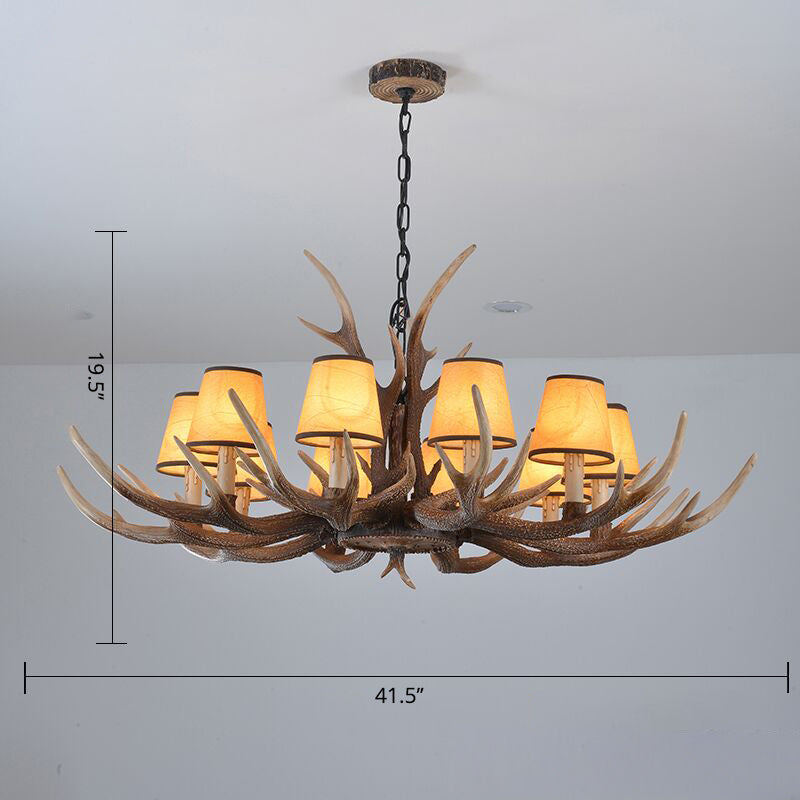 Antler Shaped Living Room Chandelier Countryside Resin Suspended Lighting Fixture Clearhalo 'Ceiling Lights' 'Chandeliers' Lighting' 2463061