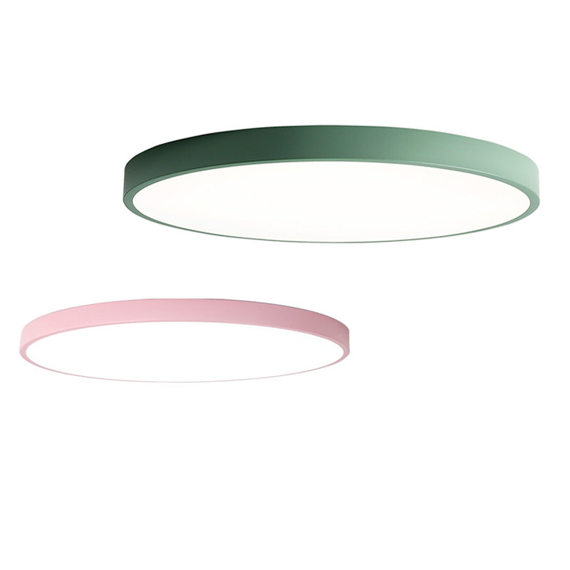 Ultrathin Round Flush Light Fixture Macaron Metal Child Room LED Ceiling Mount Light Clearhalo 'Ceiling Lights' 'Close To Ceiling Lights' 'Close to ceiling' 'Flush mount' Lighting' 2463068