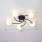 Swirled Metal Semi Flush Light Post-Modern Close to Ceiling Light with Ball Glass Shade Clearhalo 'Ceiling Lights' 'Close To Ceiling Lights' 'Close to ceiling' 'Semi-flushmount' Lighting' 2463085