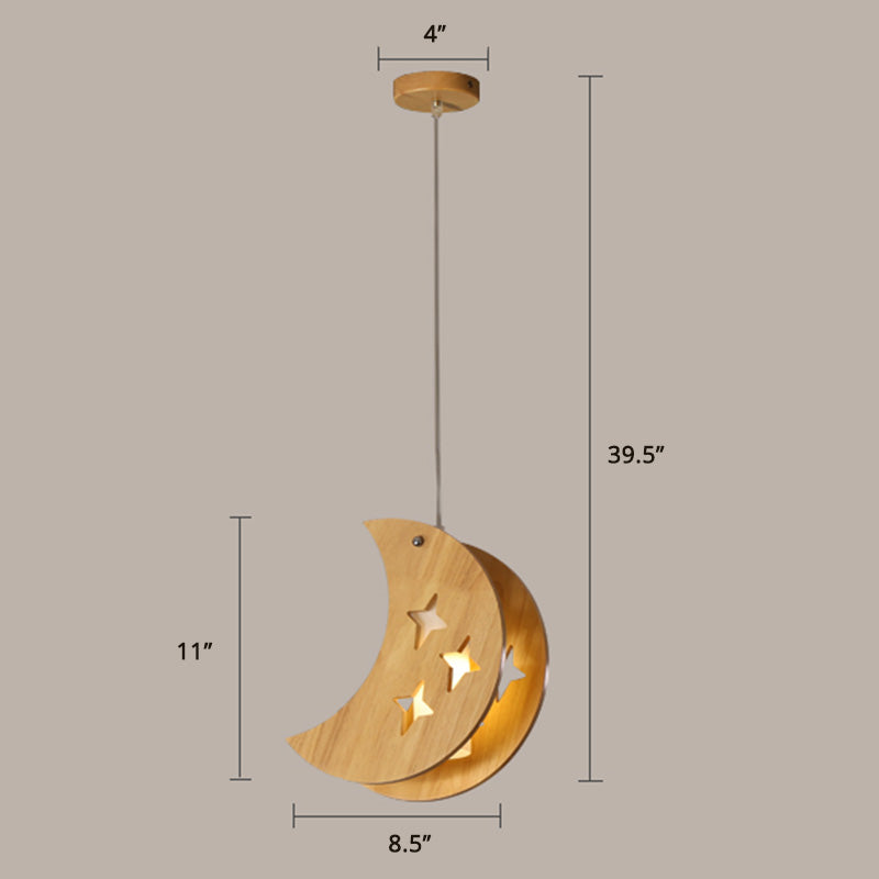 Hollowed-out Wooden Pendant Lamp Nordic Beige Suspended Lighting Fixture for Dining Room Clearhalo 'Ceiling Lights' 'Modern Pendants' 'Modern' 'Pendant Lights' 'Pendants' Lighting' 2463143