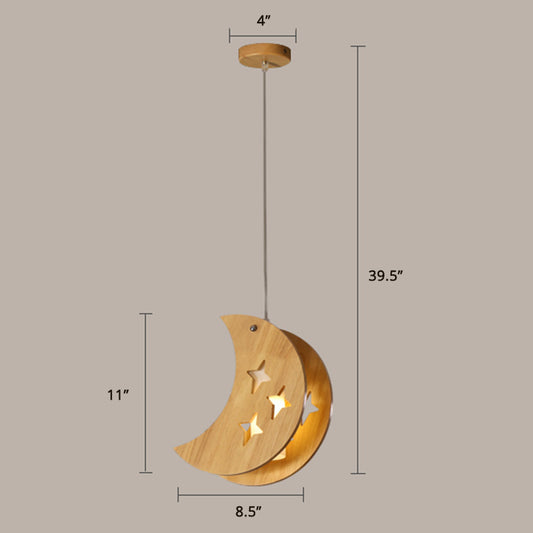 Hollowed-out Wooden Pendant Lamp Nordic Beige Suspended Lighting Fixture for Dining Room Clearhalo 'Ceiling Lights' 'Modern Pendants' 'Modern' 'Pendant Lights' 'Pendants' Lighting' 2463143