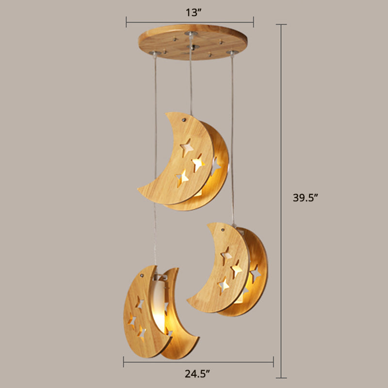 Hollowed-out Wooden Pendant Lamp Nordic Beige Suspended Lighting Fixture for Dining Room Clearhalo 'Ceiling Lights' 'Modern Pendants' 'Modern' 'Pendant Lights' 'Pendants' Lighting' 2463144