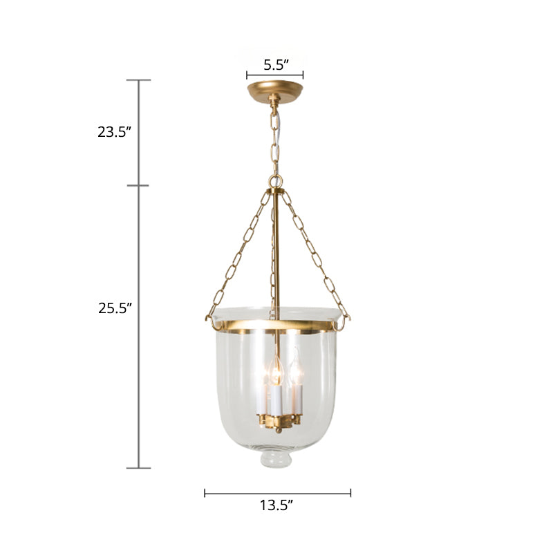 3-Light Inverted Cloche Shaped Pendant Lighting Vintage Clear Glass Chandelier for Living Room Clearhalo 'Ceiling Lights' 'Chandeliers' 'Glass shade' 'Glass' 'Industrial Chandeliers' 'Industrial' 'Island Lights' 'Middle Century Chandeliers' 'Tiffany' Lighting' 2463201