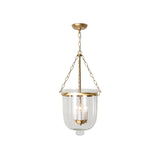 3-Light Inverted Cloche Shaped Pendant Lighting Vintage Clear Glass Chandelier for Living Room Clearhalo 'Ceiling Lights' 'Chandeliers' 'Glass shade' 'Glass' 'Industrial Chandeliers' 'Industrial' 'Island Lights' 'Middle Century Chandeliers' 'Tiffany' Lighting' 2463203