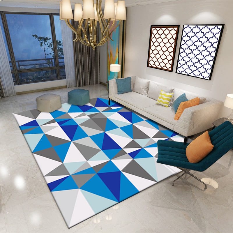 Nordic Geometric Printed Rug Multicolored Polypropylene Area Carpet Anti-Slip Backing Pet Friendly Indoor Rug for Living Room Blue Clearhalo 'Area Rug' 'Modern' 'Rugs' Rug' 2463240