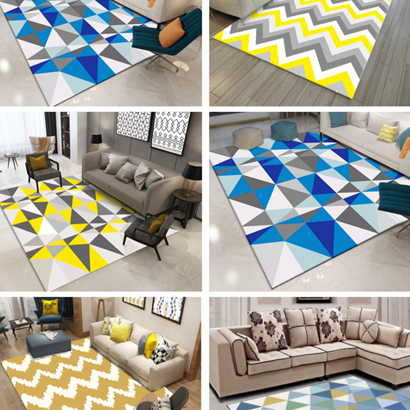 Nordic Geometric Printed Rug Multicolored Polypropylene Area Carpet Anti-Slip Backing Pet Friendly Indoor Rug for Living Room Clearhalo 'Area Rug' 'Modern' 'Rugs' Rug' 2463243