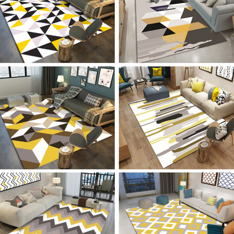 Nordic Geometric Printed Rug Multicolored Polypropylene Area Carpet Anti-Slip Backing Pet Friendly Indoor Rug for Living Room Clearhalo 'Area Rug' 'Modern' 'Rugs' Rug' 2463244