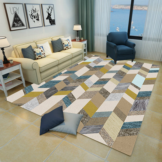 Contemporary Parlor Rug Multicolored Geo Pattern Indoor Rug Non-Slip Backing Pet Friendly Area Carpet Tan Clearhalo 'Area Rug' 'Modern' 'Rugs' Rug' 2463248