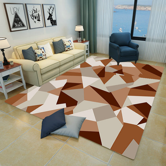 Contemporary Parlor Rug Multicolored Geo Pattern Indoor Rug Non-Slip Backing Pet Friendly Area Carpet Coffee Clearhalo 'Area Rug' 'Modern' 'Rugs' Rug' 2463254