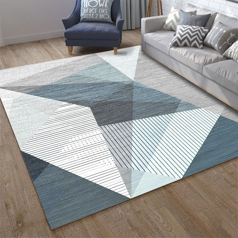 Calming Geo Printed Rug Multicolored Polyster Area Carpet Non-Slip Backing Stain-Resistant Area Rug for Living Room Blue Clearhalo 'Area Rug' 'Modern' 'Rugs' Rug' 2463256