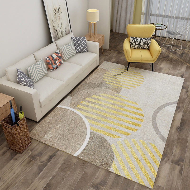 Calming Geo Printed Rug Multicolored Polyster Area Carpet Non-Slip Backing Stain-Resistant Area Rug for Living Room Yellow Clearhalo 'Area Rug' 'Modern' 'Rugs' Rug' 2463257