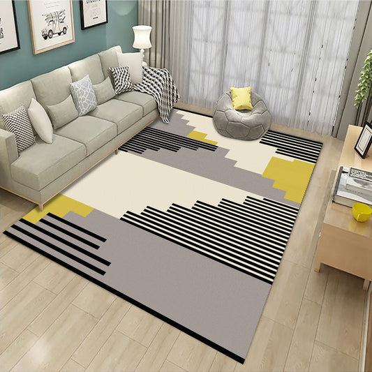 Calming Geo Printed Rug Multicolored Polyster Area Carpet Non-Slip Backing Stain-Resistant Area Rug for Living Room Gray-Yellow Clearhalo 'Area Rug' 'Modern' 'Rugs' Rug' 2463260
