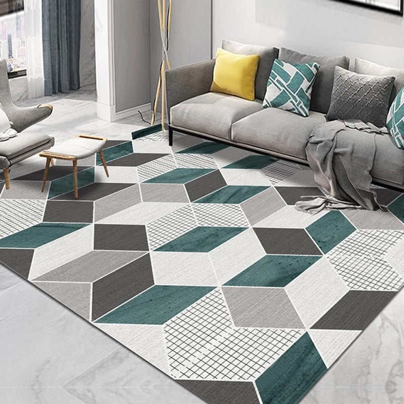 Multicolored Relaxing Rug Synthetics Geometric Printed Area Carpet Non-Slip Backing Easy Care Indoor Rug for Living Room Gray-Green Clearhalo 'Area Rug' 'Modern' 'Rugs' Rug' 2463267